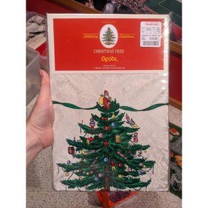 Spode Christmas Tree Fabric Tablecloth 70 inch Round NEW